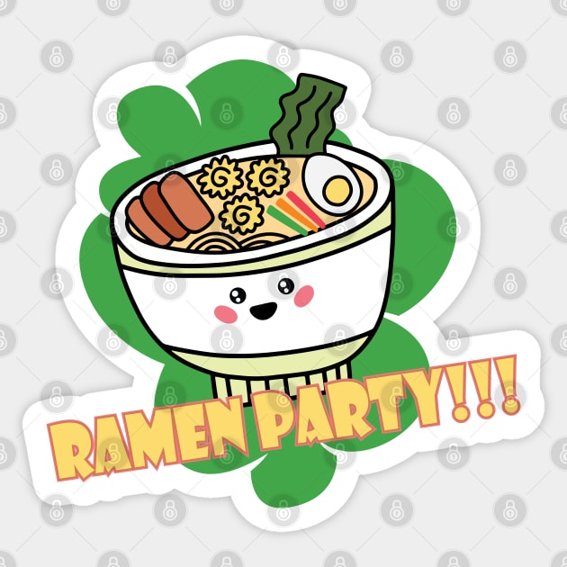 Ramen party shirts tapestries pillows. Everything you need for party hosting Sticker by SeriousMustache